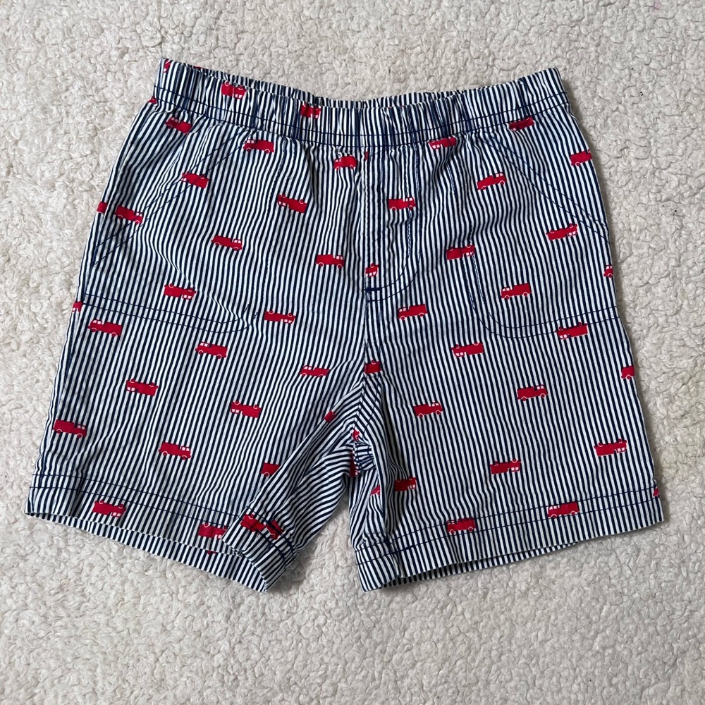 Carters Striped Fire Engine Shorts 24 Months
